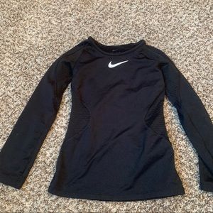 Nike kids dri fir black long sleeve shirt